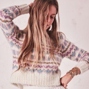 LOVESHACKFANCY alpaca pastel fair isle sweater